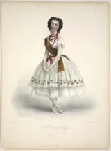 Marie-Alexandre Alophe, Lithograph of 19th century ballet dancer Emma Livry in Herculanum by Marie-Alexandre Alophe