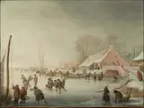 Barent Avercamp, Skating on a Frozen River