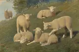 Friedrich Wilhelm Keyl, April: Lambs in the Home Park at Windsor
