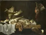 Peter van Boucle, Butcher's meat with dog and cat