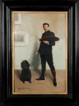 Bernhard Österman, Självporträtt med hund