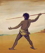 Benjamin Duterrau, Timmy, a Tasmanian Aboriginal, throwing a spear