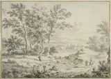 Dirk Dalens, Italian Landscape with Two Travellers