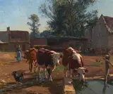 Léon Barillot, Cows at the Water Trough