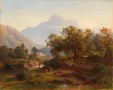 August Behrendsen, Region in South Tyrol–Landscape in the Morning Light