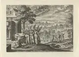 Julius Goltzius, Landschap met Abraham en de drie engelen