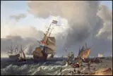 Ludolf Backhuysen II, The return of Michiel de Ruyter's flagship "Hollandia" near Texel, 3 November 1665