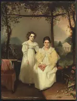 William James Hubard, Margaret Oliver Colt and Mary Devereux Colt in the Gardens at "Green Mount," Baltimore