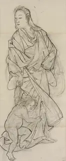 Kyosai Kawanabe, Yamauba and Kintarō