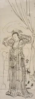 Kyosai Kawanabe, Yang Guifei Adjusting her Hair