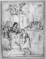 Francesco Brizio, Enthroned Madonna and Child adored by St. Francis