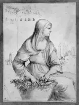 Francesco Brizio, Seated woman with a fruit basket