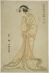 Toyokuni I Utagawa, Yamatoya: Iwai Hanshiro IV as Okaru, from the series "Portraits of Actors on Stage (Yakusha butai no sugata-e)"