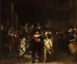 Rembrandt Van Rin, Officers and other civic guardsmen of District II in Amsterdam, under the command of Captain Frans Banninck Cocq and Lieutenant Willem van Ruytenburch, known as ‘The Night Watch’