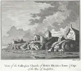 John Roberts, View of the collegiate church of Holy Head, a town and cape of the Isle on Anglesey