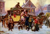Jean Leon Gerome Ferris, The Christmas coach, 1795