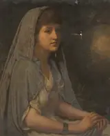 William Henry Longmaid, Portrait of an Unknown Woman Wearing a Cloak