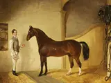 James Flewitt Mullock, Groom with Hunter in the Stables