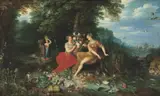 Frans Francken d. J., Allegory of water and earth (two of the four elements)