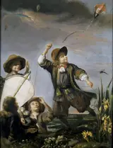 Justus de Gelder, Boys Flying Kites / Children playing with a kite