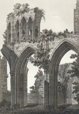 Vincent Brooks, The nave of Llandaff cathedral in ruins, taken from the N. W