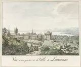 Daniël Dupré, Gezicht op de kathedraal van Lausanne en het meer van Geneve
