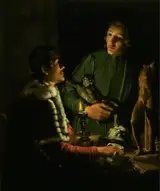 Adam de Coster, Two Sculptors at Night in Rome. Double Portrait of Francois Duquesnoy and Georg Petel