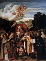 Giovanni Cariani, Virgin Enthroned with Angels and Saints