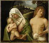 Giovanni Cariani, Madonna and Child with St. Sebastian