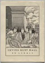 Frederick Garrison Hall, Bookplate:  Irving Kent Hall, Ex Libris inscribed