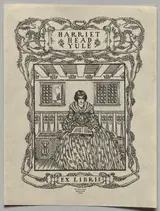 Frederick Garrison Hall, Bookplate:  Harriet Head Yule, Ex Libris inscribed