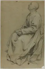 Domenico Fiasella il Sarzana, Seated Monk Holding Book