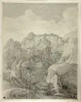 auch Gaspard Poussin Gaspard Dughet, Mountain Landscape with Two Figures in Foreground