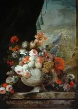 Pierre Nicolas Huilliot, Flowers in a Silver Vase
