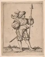 genannt Il Napoletano Filippo d´Angeli, Soldier in Profile Holding a Pike, from Capricci e habiti militari