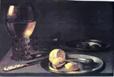 Franchoys Elaut, Still life with roemer, lemon and knife