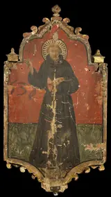 Master of Roncaiette, Tabernacle with the Madonna of Humility, the Annunciation and Saint Francis (verso)