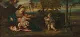 Polidoro da Lanciano, Madonna and Child and the Infant Saint John in a Landscape