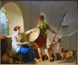Jean-Jacques le Barbier, A Spartan Woman Giving a Shield to Her Son