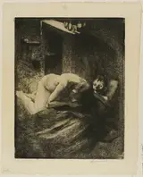 Albert Besnard Hon., Misery, plate nine from Woman