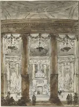 Michel-Ange Challe, Interior of a Mausoleum