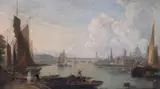 Charles Deane, Waterloo Bridge and the Thames from Westminster Landing Stage, London