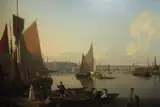Charles Deane, Waterloo Bridge and the Lambeth Waterfront from Westminster Stairs, London