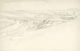 Jacques-André Portail, Gezicht van een hooggelegen terras over een landschap met bochtige rivier