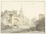Isaac von Ostade, A Street in a Village or Town