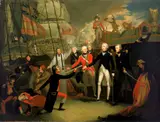 Daniel Orme, Nelson Receiving the Surrender of the 'San Josef' at the Battle of Cape St Vincent, 14 February 1797