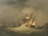 Nicholas Matthew Condy, A frigate off a rocky coast