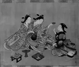 Nishikawa Sukenobu, Three Girls Having Tea