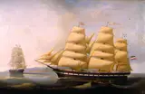 Carl Fedeler, Ship Portrait of German Ship EUROPA and the Bark UNION