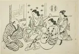 Attributed To Okumura Masanobu Toriyama Sekien, The Waka Murasaki Chapter from "The Tale of Genji" (Genji Waka Murasaki), from a series of Genji parodies